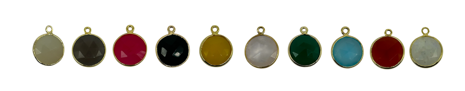 Round Faceted Gemstones Bezels, Jewelry Making Wholesale Supply, 10mm, Labradorite, Amethyst, Rose Quartz, Earrings My Store