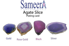 Agate Slice Connectors Pendants Gold Edged 10 - 40 mm - Meena Design