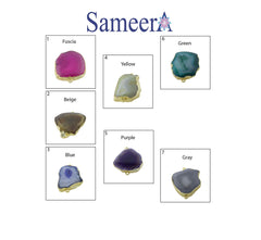 Agate Slice Connectors Pendants Gold Edged 10 - 40 mm - Meena Design