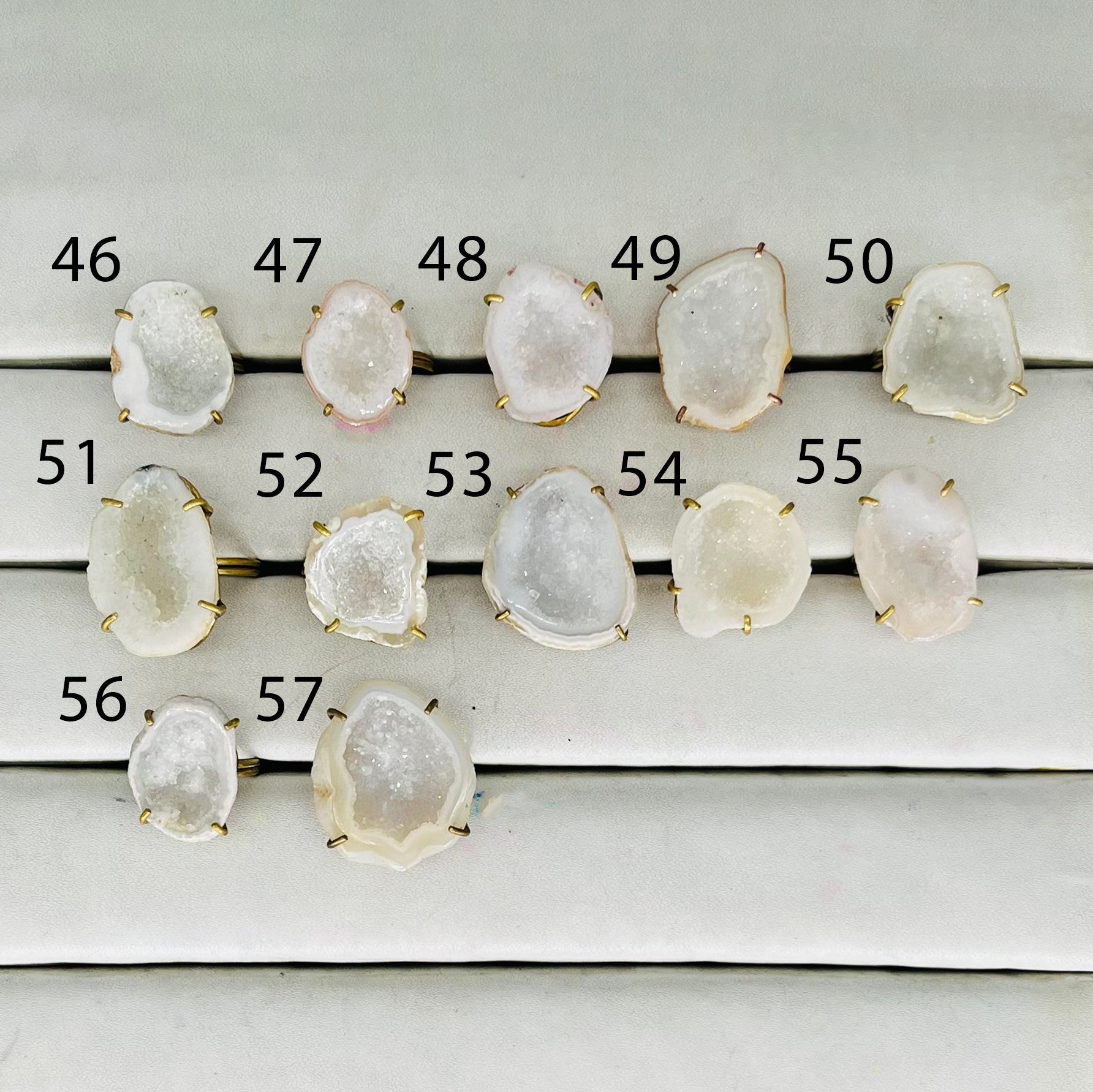 Rings by Selection Anokha Brass Gold Plated 20 - 30 MM White My Store