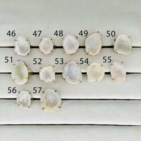 Rings by Selection Anokha Brass Gold Plated 20 - 30 MM White My Store