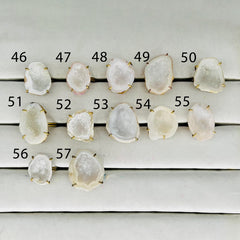 Rings by Selection Anokha Brass Gold Plated 20 - 30 MM White My Store