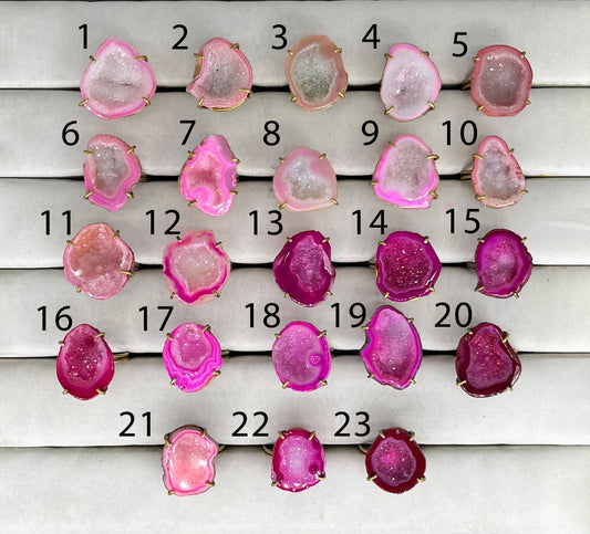 Rings by Selection Anokha Brass Gold Plated 20- 30 MM Pink My Store