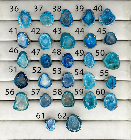 Rings by Selection Anokha Brass Gold Plated 20- 30 MM Aqua My Store