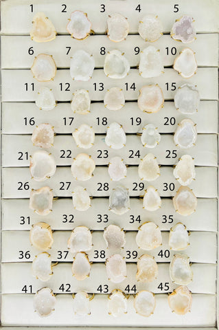 Rings by Selection Anokha Brass Gold Plated 20 - 30 MM White My Store