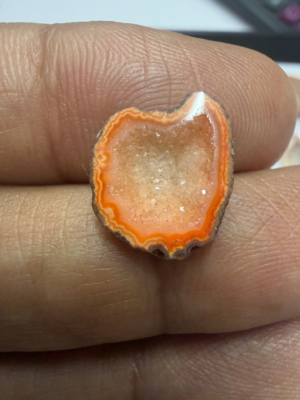 Orange Agate Druzy Geode Slices – Perfect for Ring Making Meena Design