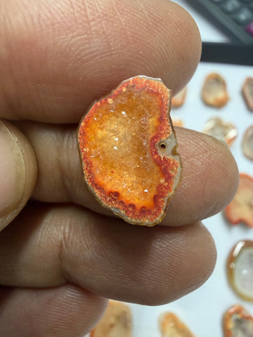 Orange Agate Druzy Geode Slices – Perfect for Ring Making Meena Design