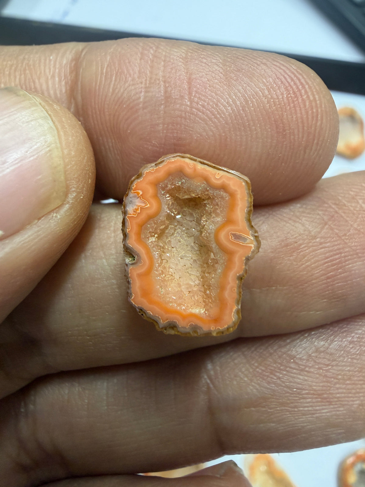 Orange Agate Druzy Geode Slices – Perfect for Ring Making Meena Design