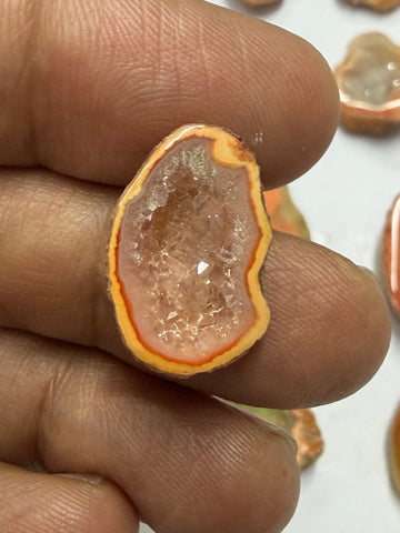 Orange Agate Druzy Geode Slices – Perfect for Ring Making Meena Design