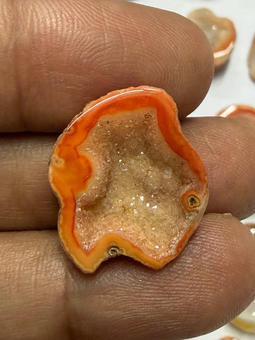 Orange Agate Druzy Geode Slices – Perfect for Ring Making Meena Design
