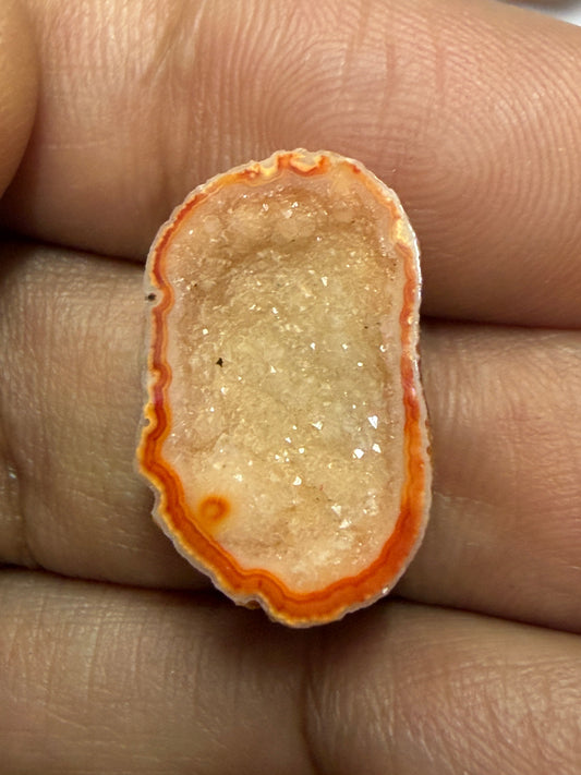 Orange Agate Druzy Geode Slices – Perfect for Ring Making Meena Design