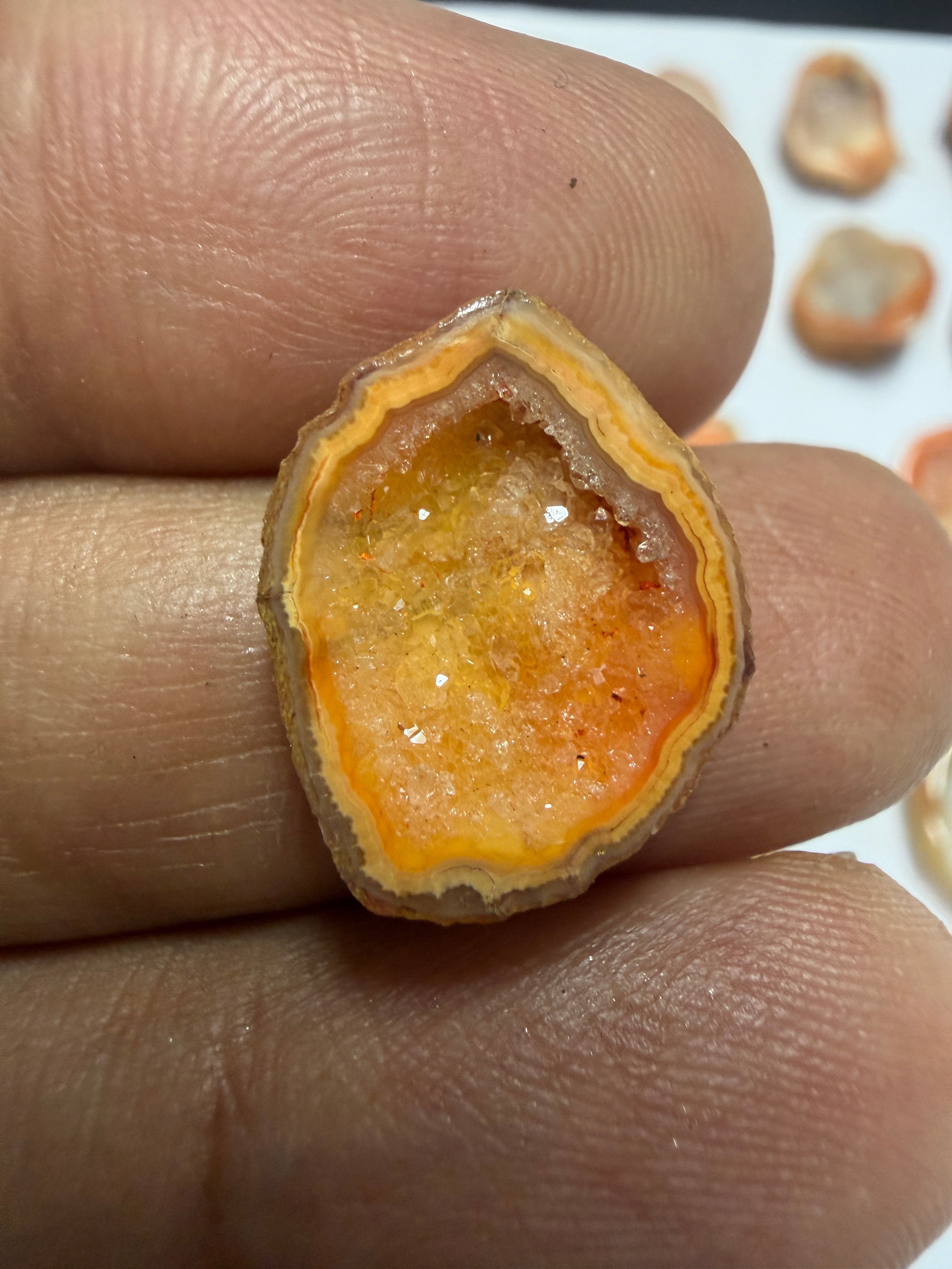 Orange Agate Druzy Geode Slices – Perfect for Ring Making Meena Design
