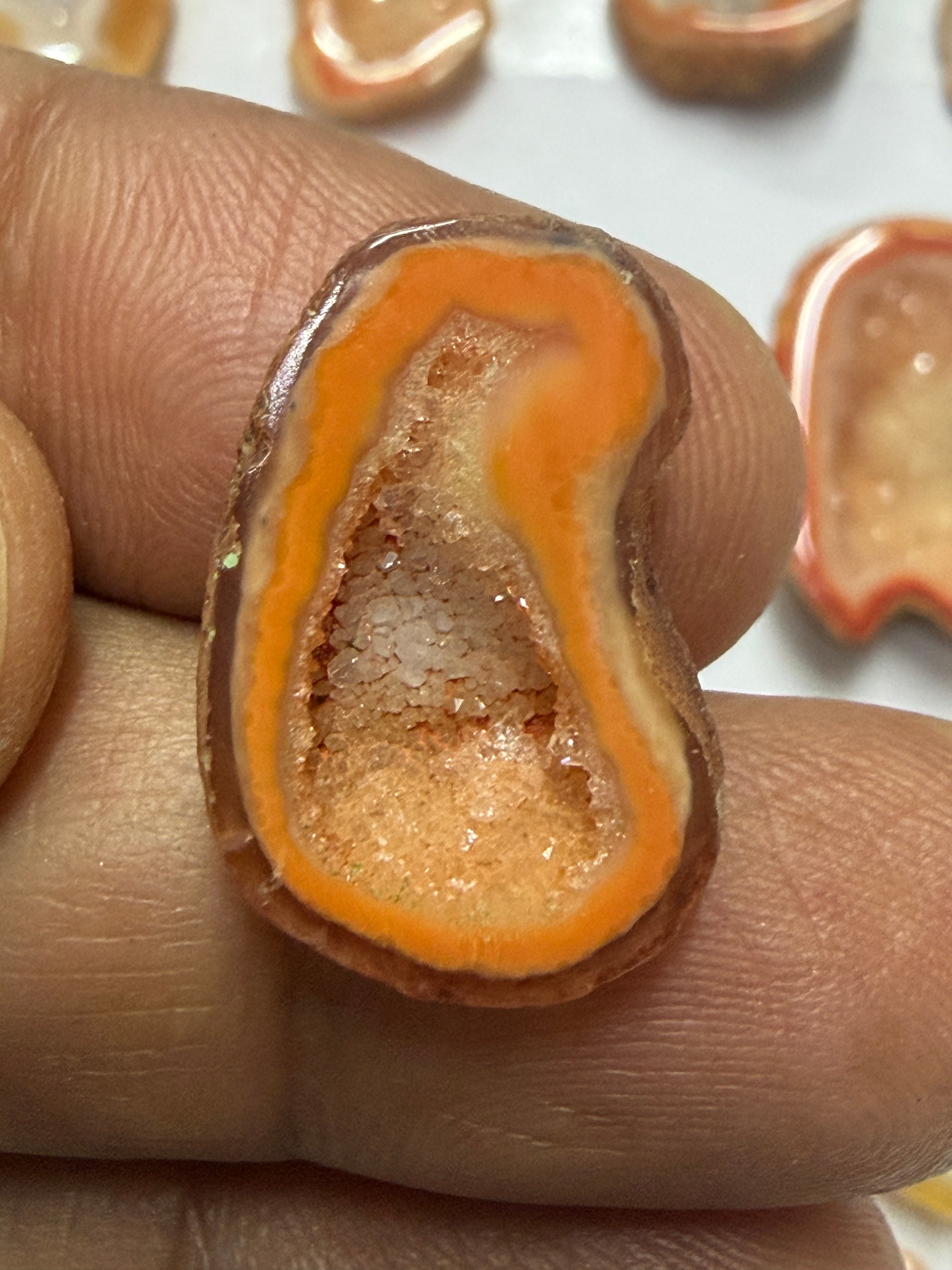 Orange Agate Druzy Geode Slices – Perfect for Ring Making Meena Design