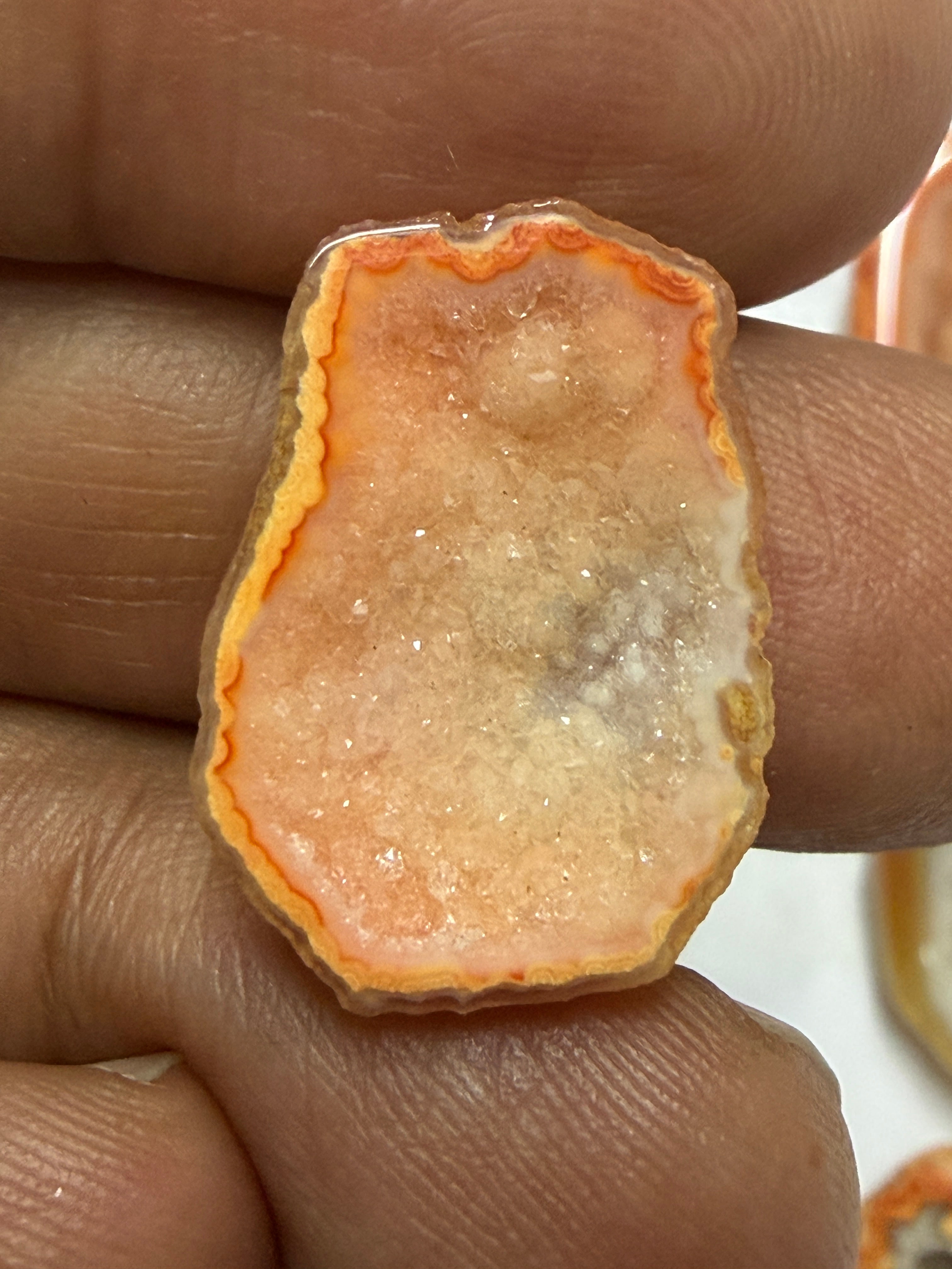Orange Agate Druzy Geode Slices – Perfect for Ring Making Meena Design
