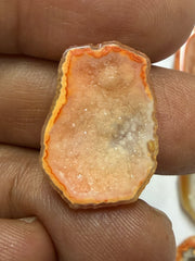 Orange Agate Druzy Geode Slices – Perfect for Ring Making Meena Design