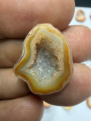 Orange Agate Druzy Geode Slices – Perfect for Ring Making Meena Design