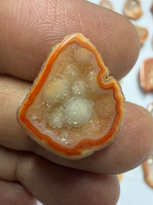 Orange Agate Druzy Geode Slices – Perfect for Ring Making Meena Design