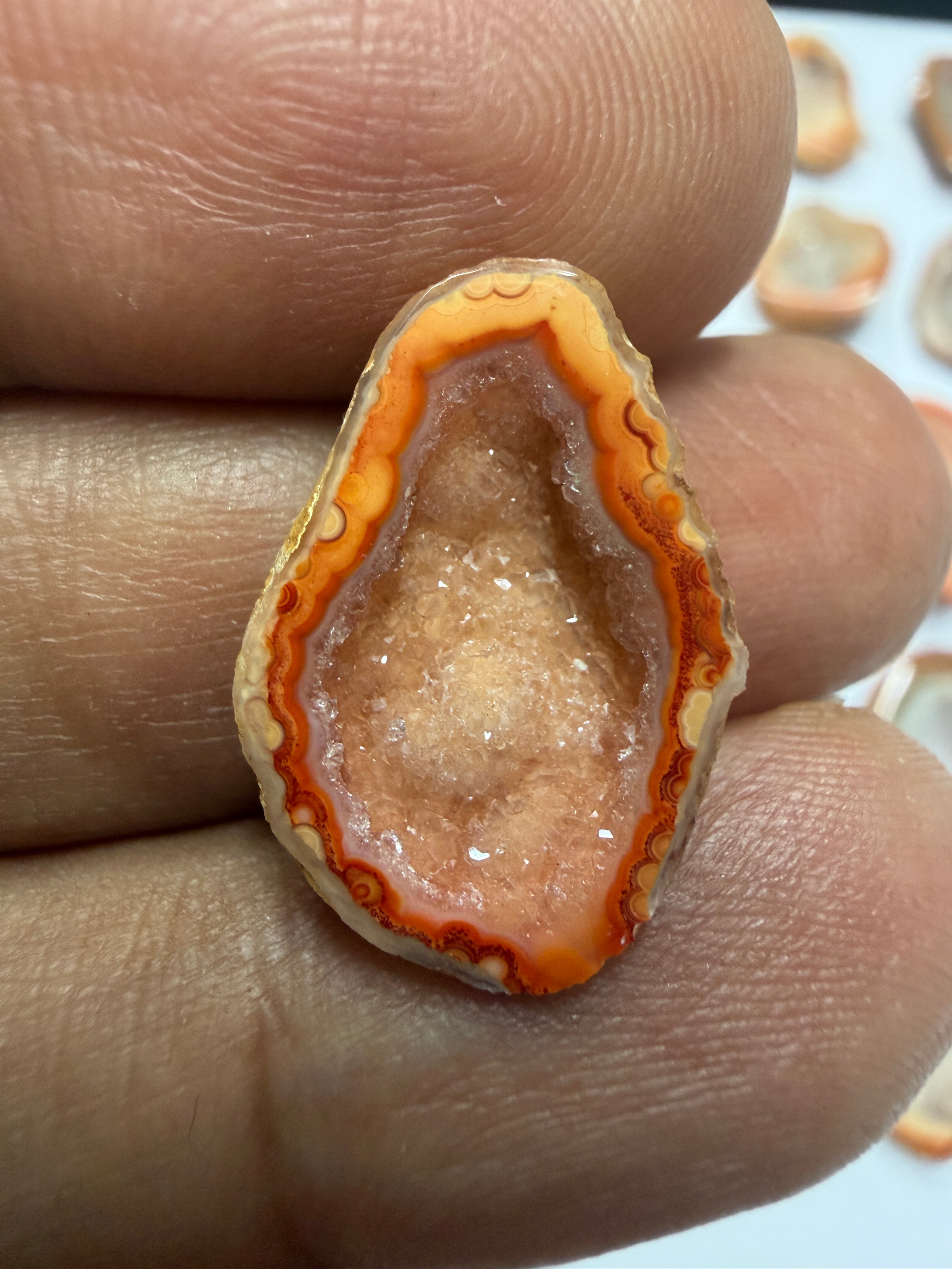 Orange Agate Druzy Geode Slices – Perfect for Ring Making Meena Design