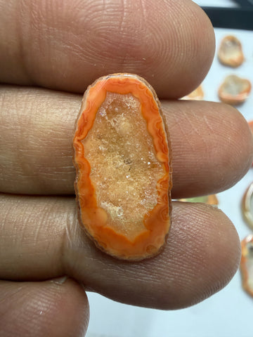 Orange Agate Druzy Geode Slices – Perfect for Ring Making Meena Design