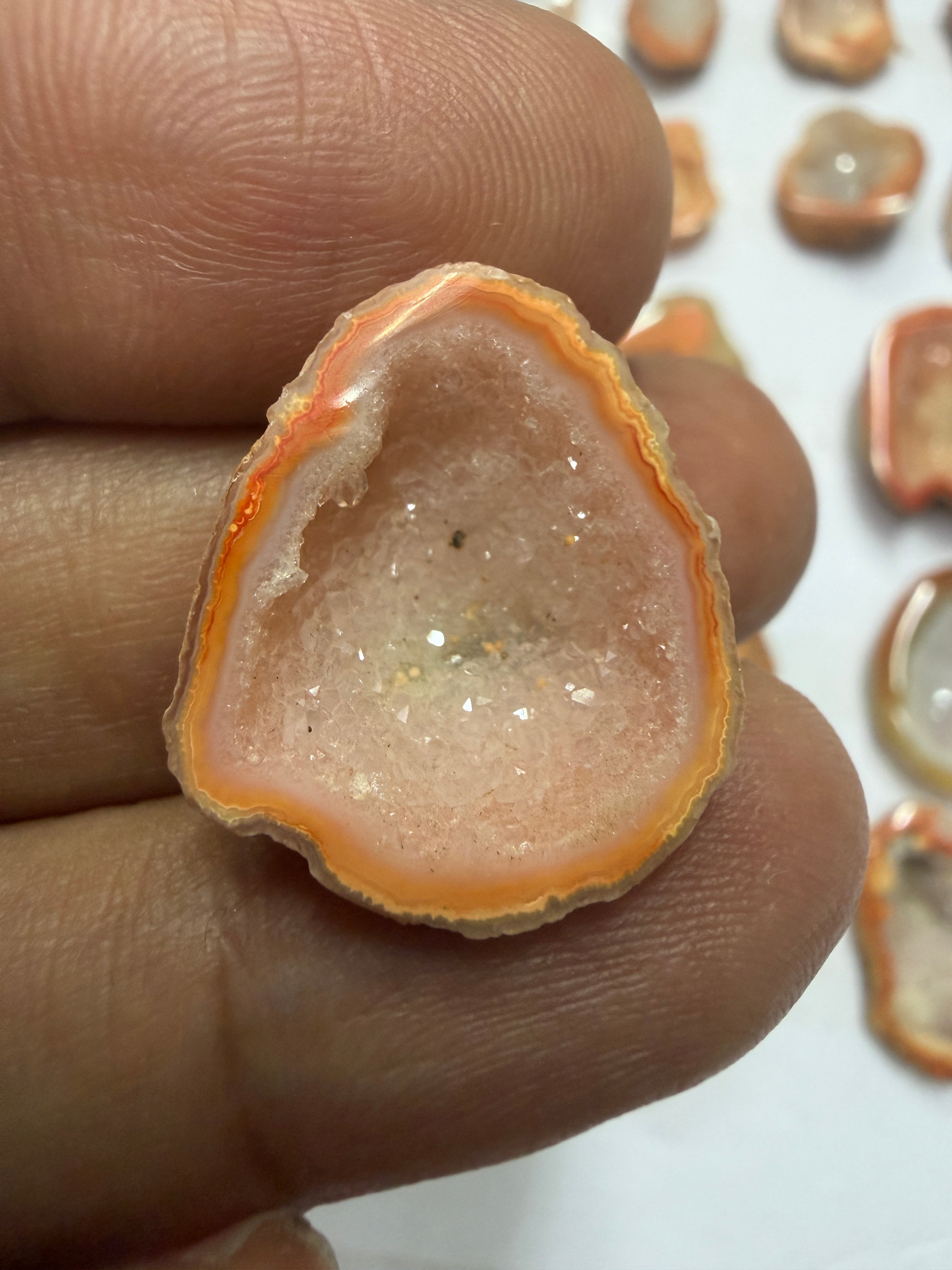 Orange Agate Druzy Geode Slices – Perfect for Ring Making Meena Design