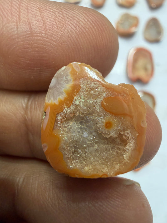 Orange Agate Druzy Geode Slices – Perfect for Ring Making Meena Design