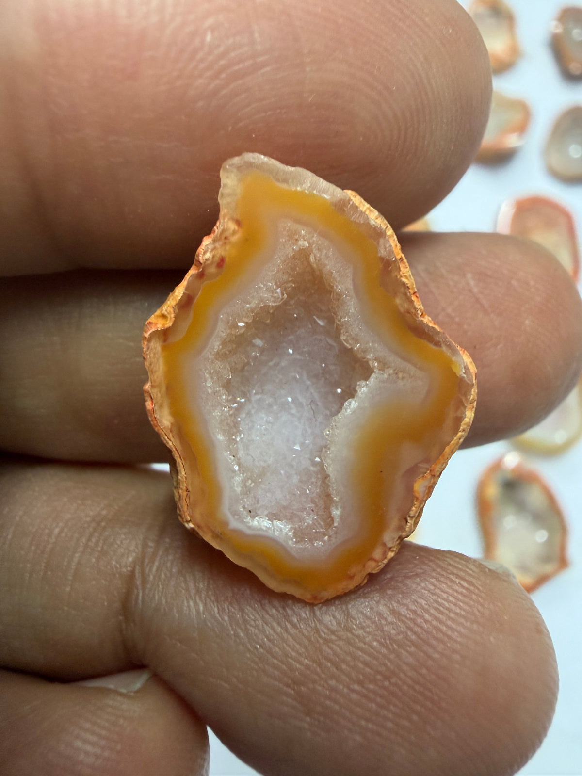 Orange Agate Druzy Geode Slices – Perfect for Ring Making Meena Design