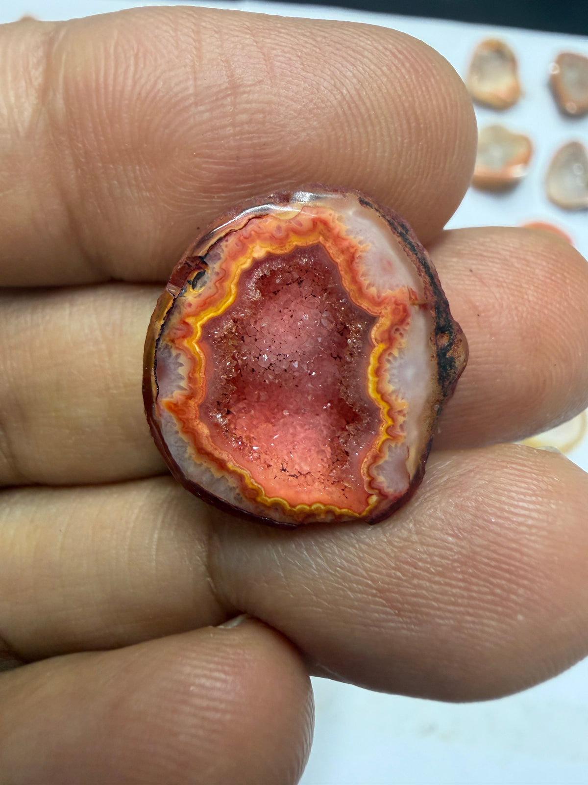 Orange Agate Druzy Geode Slices – Perfect for Ring Making Meena Design