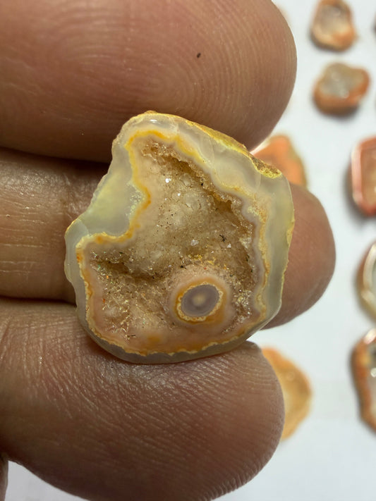 Orange Agate Druzy Geode Slices – Perfect for Ring Making Meena Design