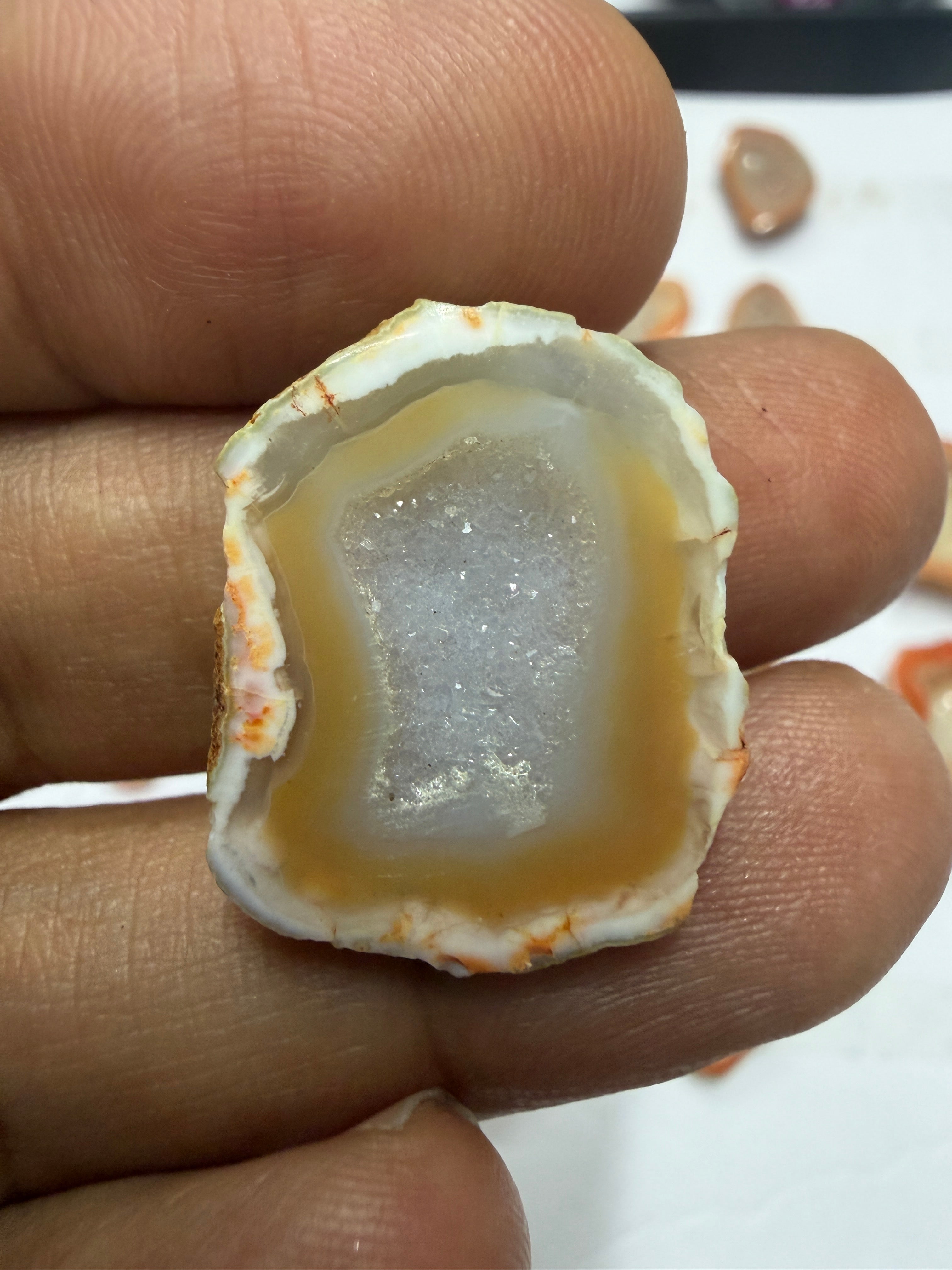 Orange Agate Druzy Geode Slices – Perfect for Ring Making Meena Design