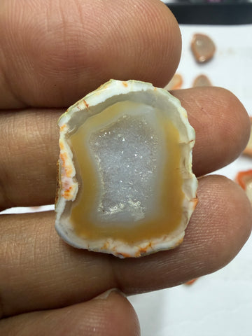 Orange Agate Druzy Geode Slices – Perfect for Ring Making Meena Design