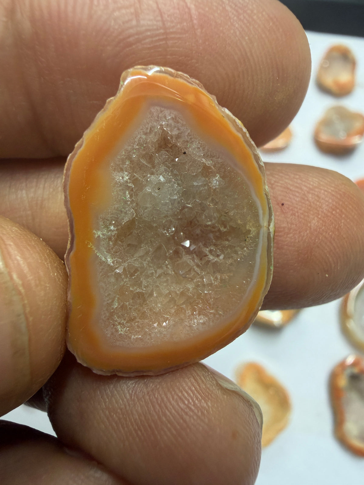 Orange Agate Druzy Geode Slices – Perfect for Ring Making Meena Design