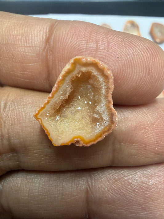 Orange Agate Druzy Geode Slices – Perfect for Ring Making Meena Design