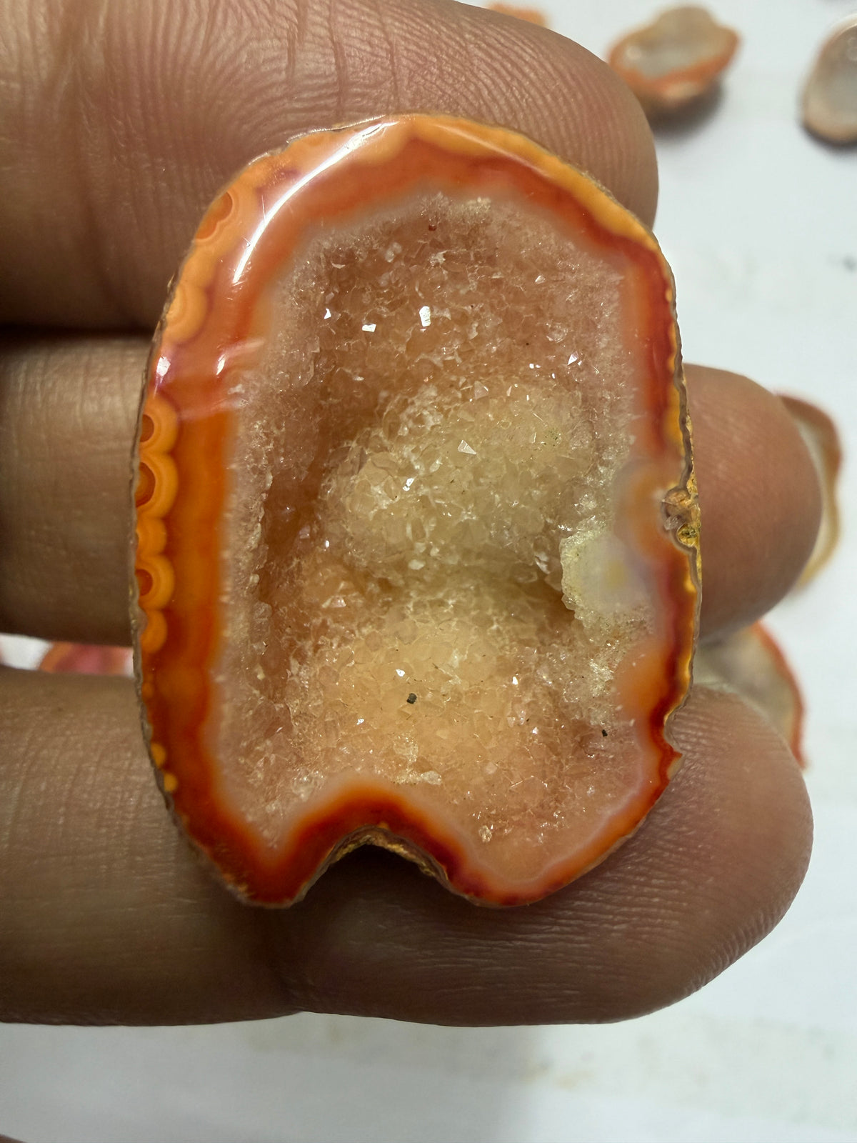 Orange Agate Druzy Geode Slices – Perfect for Ring Making