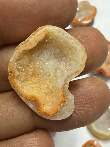 Orange Agate Druzy Geode Slices – Perfect for Ring Making