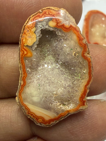 Orange Agate Druzy Geode Slices – Perfect for Ring Making
