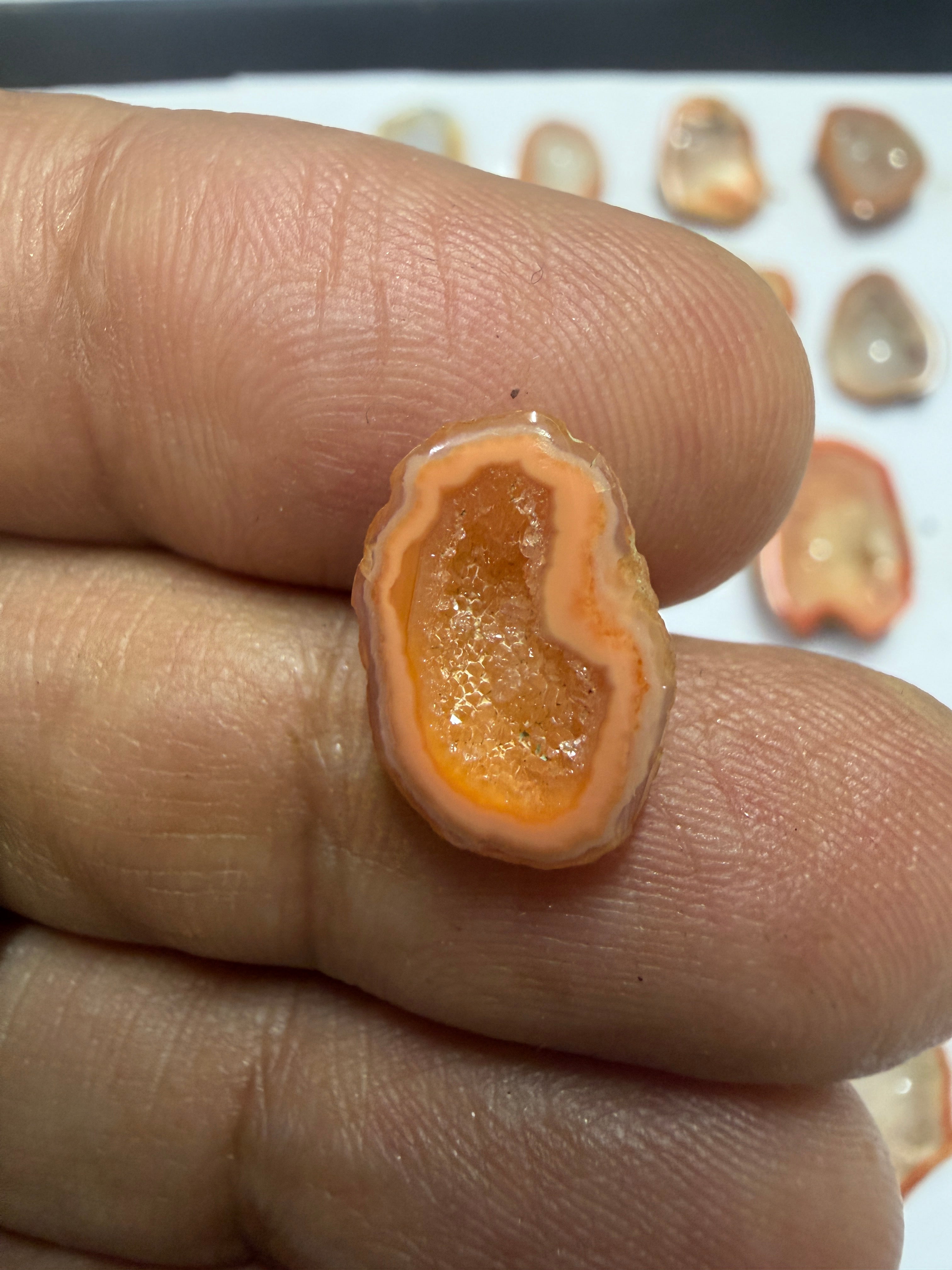 Orange Agate Druzy Geode Slices – Perfect for Ring Making Meena Design