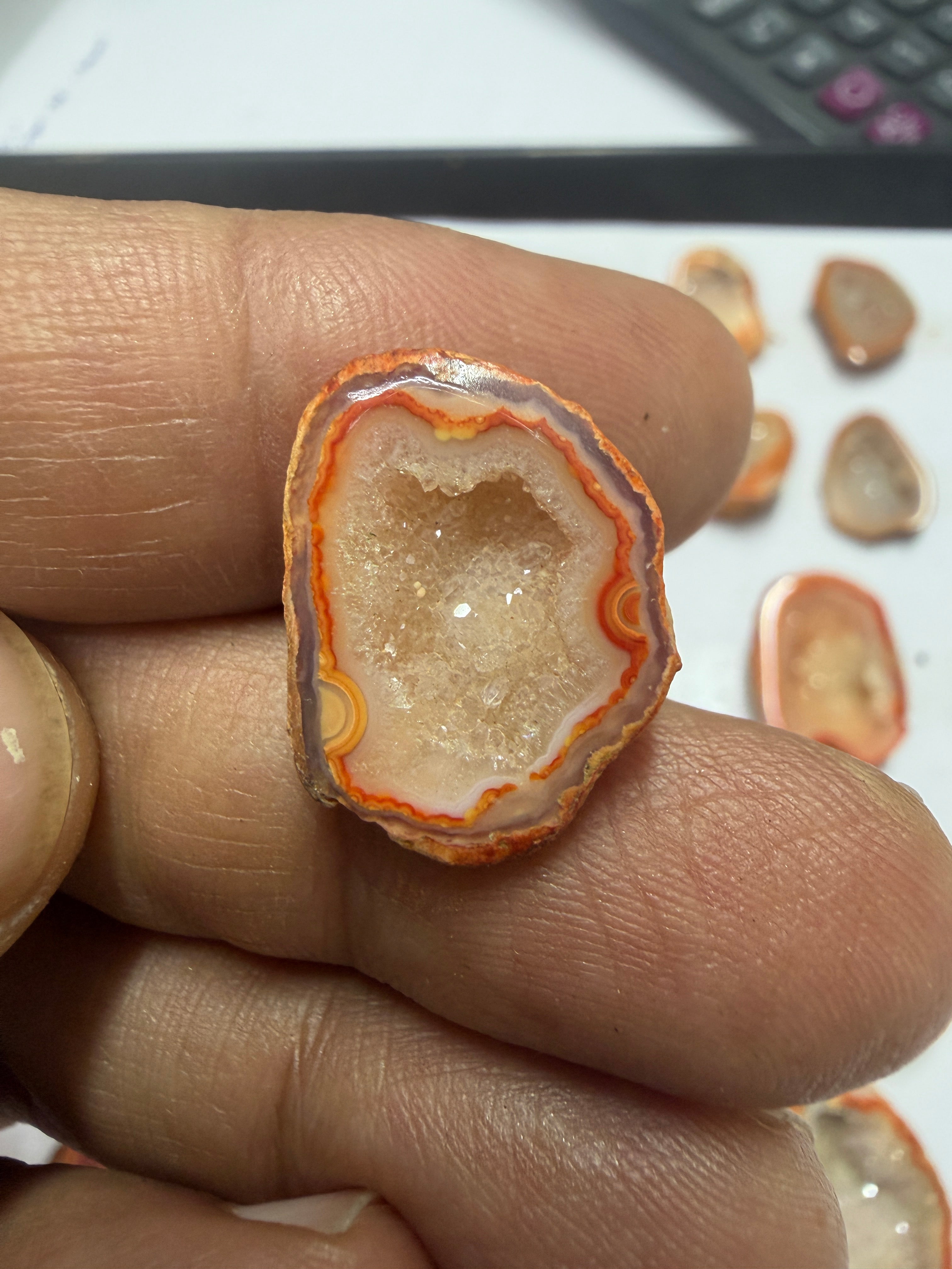 Orange Agate Druzy Geode Slices – Perfect for Ring Making Meena Design