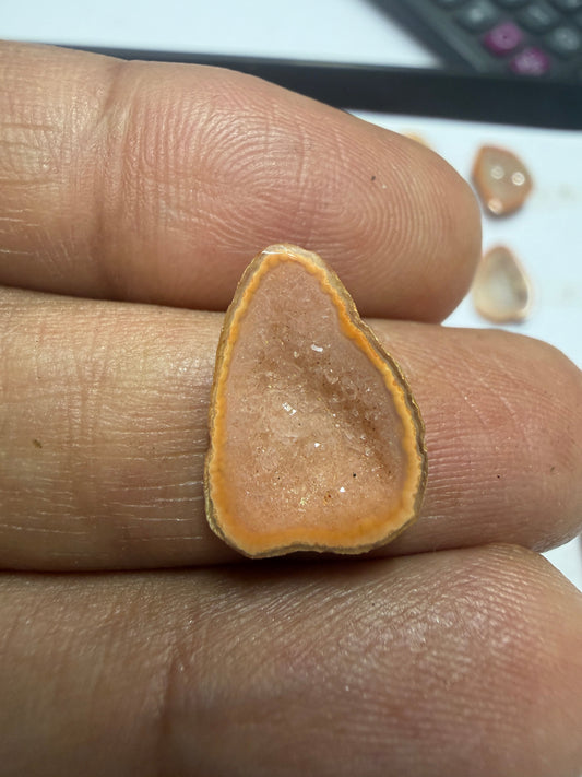 Orange Agate Druzy Geode Slices – Perfect for Ring Making Meena Design
