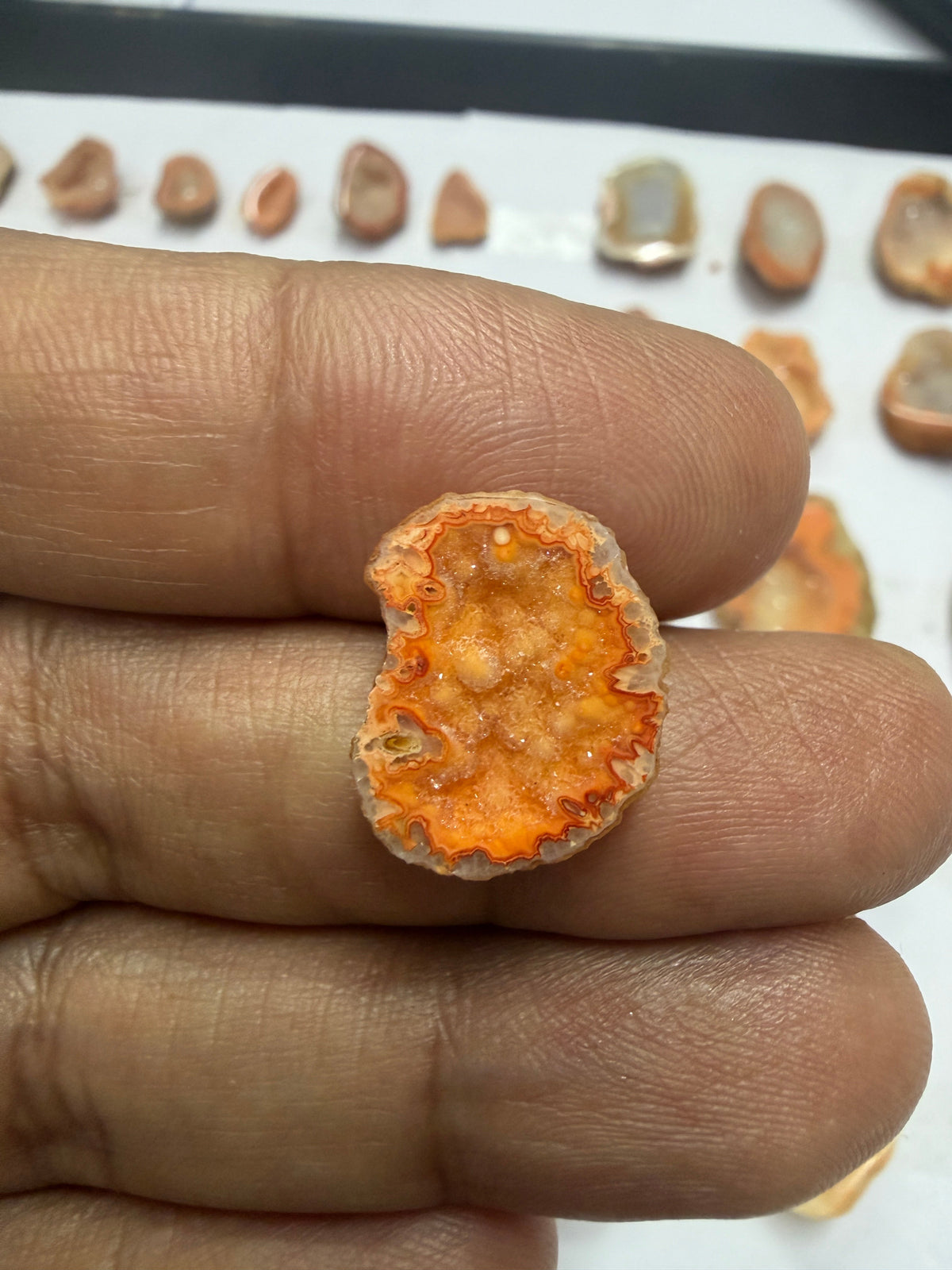 Orange Agate Druzy Geode Slices – Perfect for Ring Making Meena Design