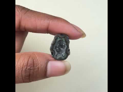 Black Geode Druzy Slice 20–25mm | Natural Agate Gemstone for Jewelry Making