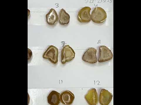 Geode Pairs ( Earring ) by Selection 15 - 20 mm Beige Color Geodes