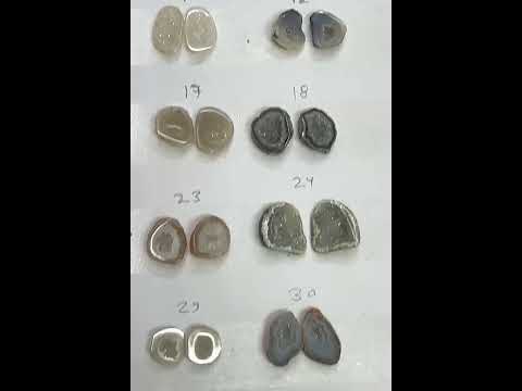 Geode Pairs ( Earring ) by Selection 10-20 mm Natural Color Geodes White & Grey