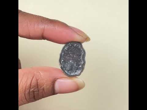 Black Druzy Geode Gemstone Slice 20–25mm | Jewelry Making Wholesale Supply
