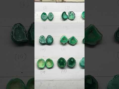 Geode Pairs ( Earring ) by Selection 15 - 20 mm Green Color