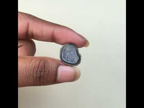 Natural Black Druzy Geode Slice 20–25mm | International Wholesale Gemstone