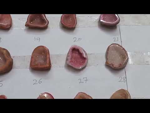 Premium Natural Pink Geode Crystals 20–25mm – Hand-Selected Gemstone Geodes for Ring | Get Exact Piece Shown in the Picture