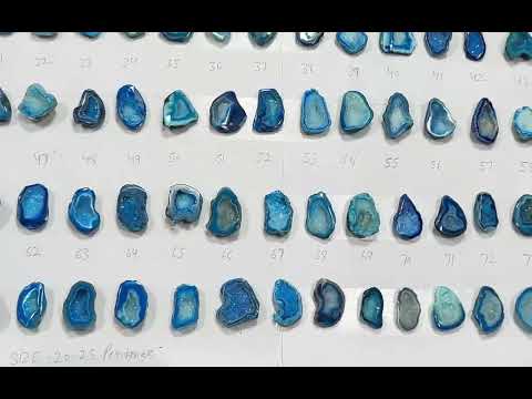 Geode Stones ( Pendant ) by Selection 20 - 25 mm Aqua For Making Jewelry