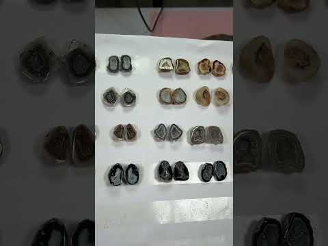 Design Geode Pairs ( Earing ) by Selection 10 - 20 mm Black Beige