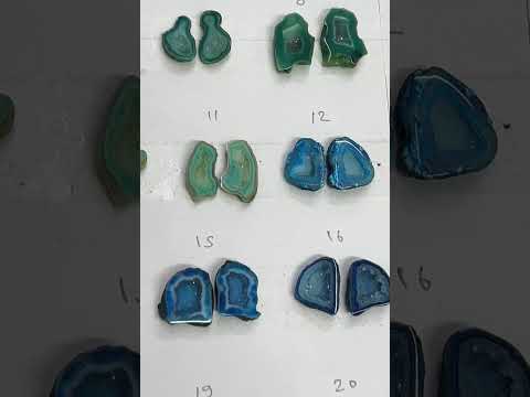 Geode Pairs ( Earring ) by Selection  20-25 mm Green & Aqua Color