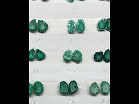 Geode Pairs ( Earring ) by Selection 20 - 25 mm Green Color
